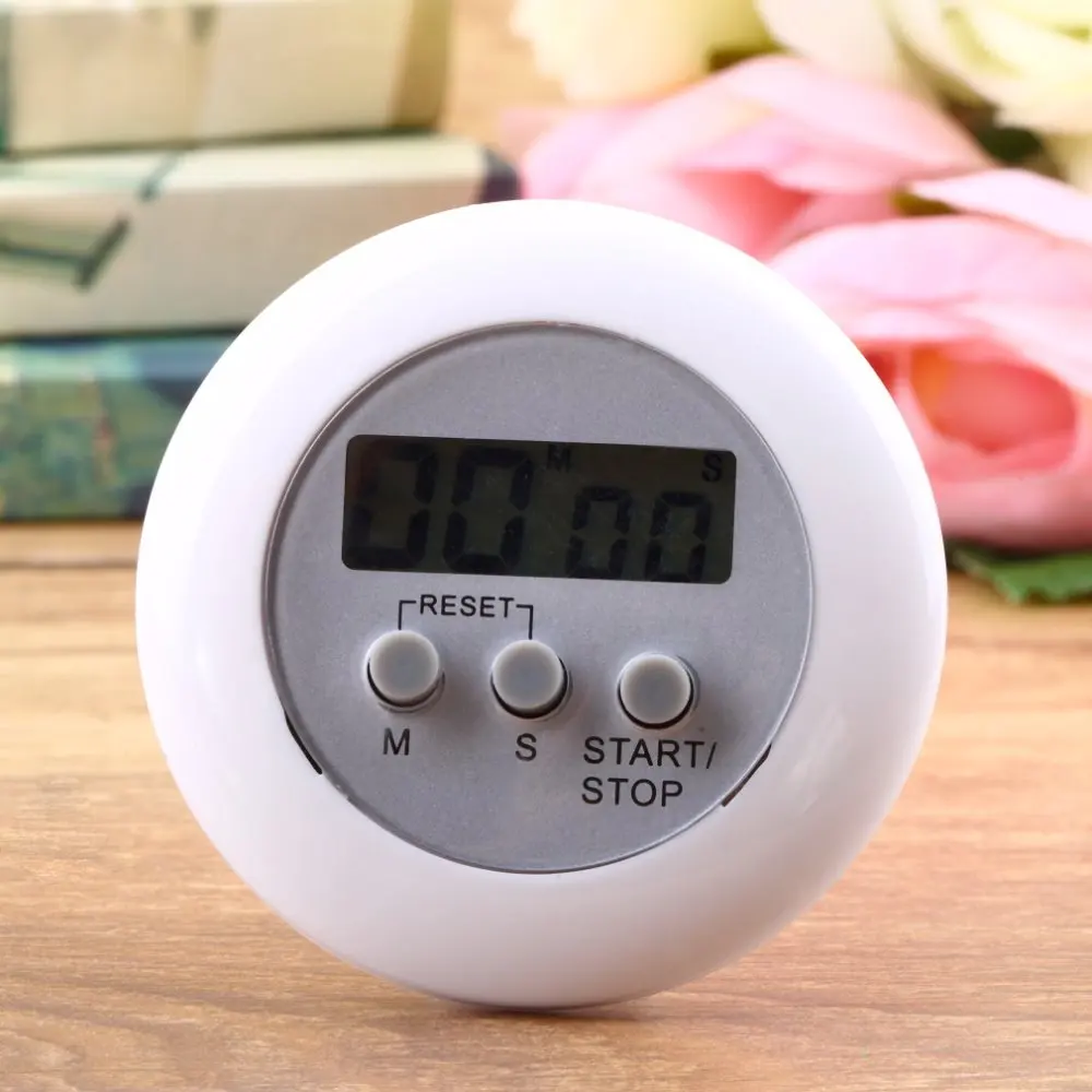 

OUTAD Cute Mini Round LCD Digital Cooking Home Kitchen Countdown UP Timer Alarm