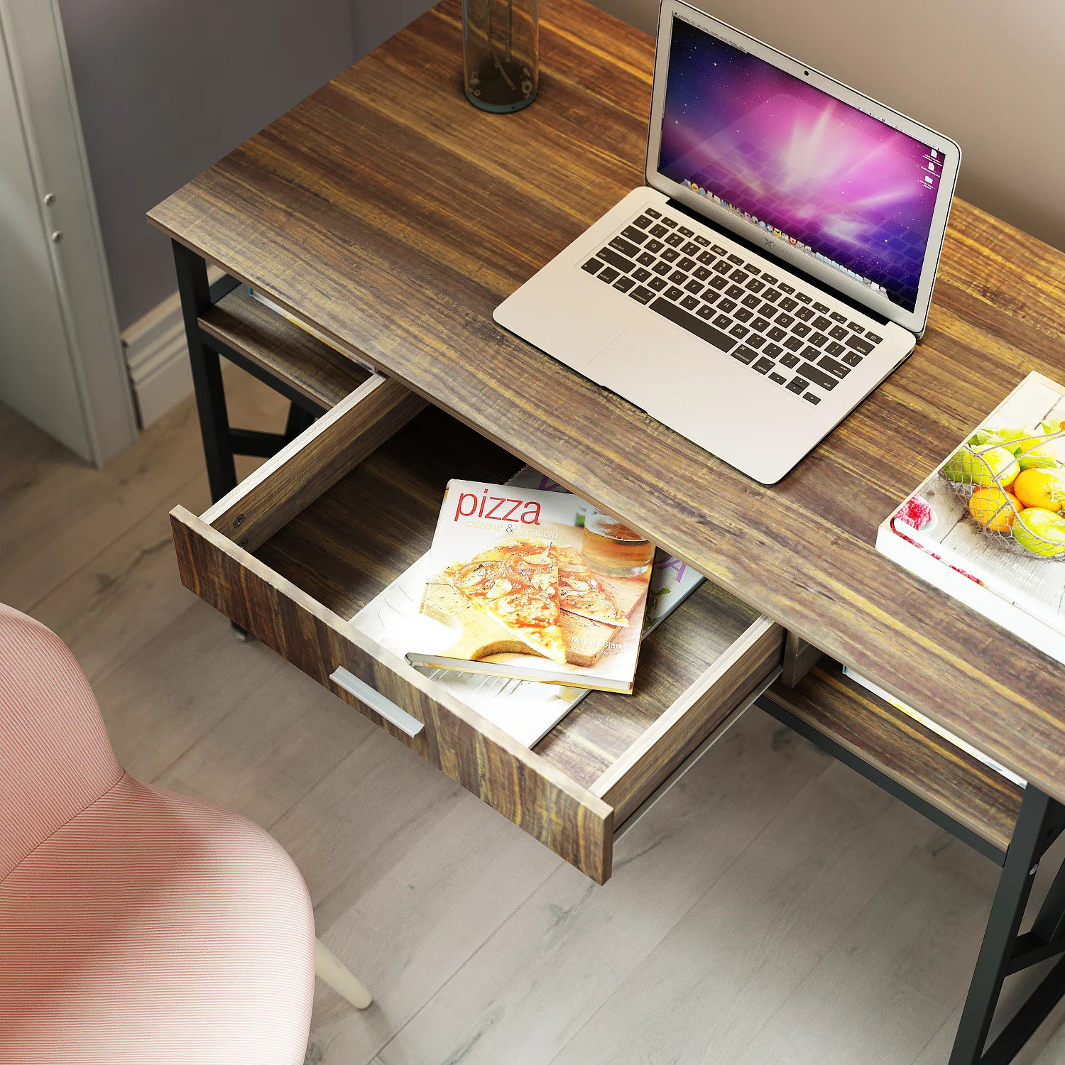 Computer Desk with Drawer DEWEL 47” Executive Desk Office Write Desk PC Laptop Workstation Space-Saving Study Desk with Storage Computer Desk with Drawer DEWEL 47” Executive Desk Office Write Desk PC Laptop Workstation Space-Saving Study Desk with Storage