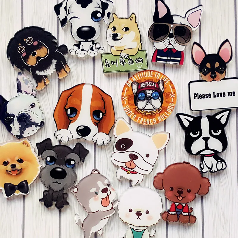 

Hot Sell Dog Brooches Acrylic Badges Cute Cartoon Backpack Badge Female Brooch Button Pins Denim Jacket Pin Badge Jewelry Gift