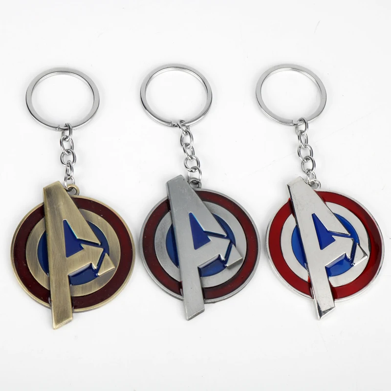 

dongsheng Movie Marvel Comics The Avengers Keychain A Logo Pendant Keyring Car Key Chain Accessories Key Chains Fans