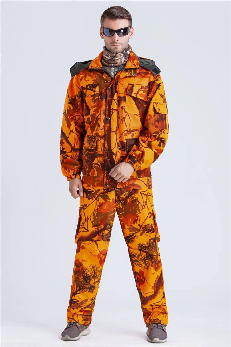 Мультикам Униформа бионический камуфляж тактические костюмы Оранжевый Тонкий Жир камуфляж снайпер костюм охота водонепроницаемая одежда L~ 4XL CF121