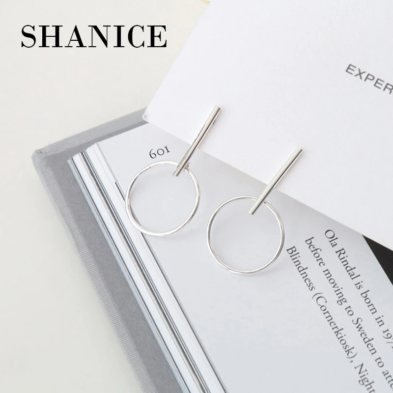 

SHANICE 925 sterling silver geometric triangle circle hexagon earring oorbellen, fashion boucles d'oreille women earrings