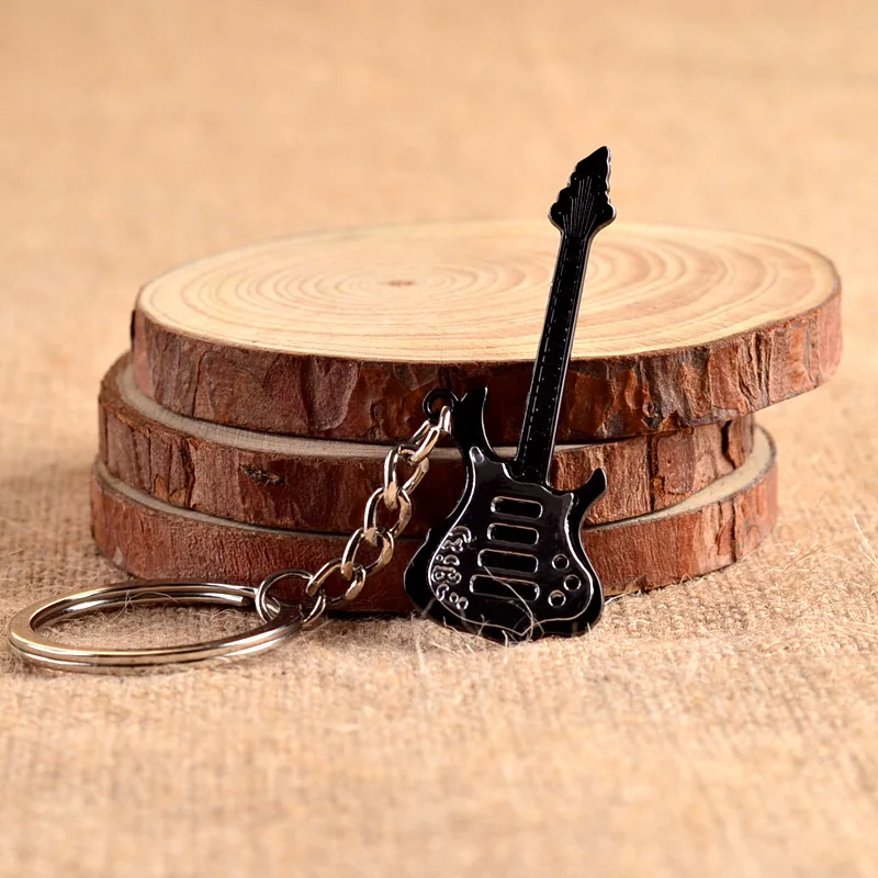 1PC Guitar Keychain Creative Design Bass Guitar Musical Instrument Keychain Gift Fashion Pendant
