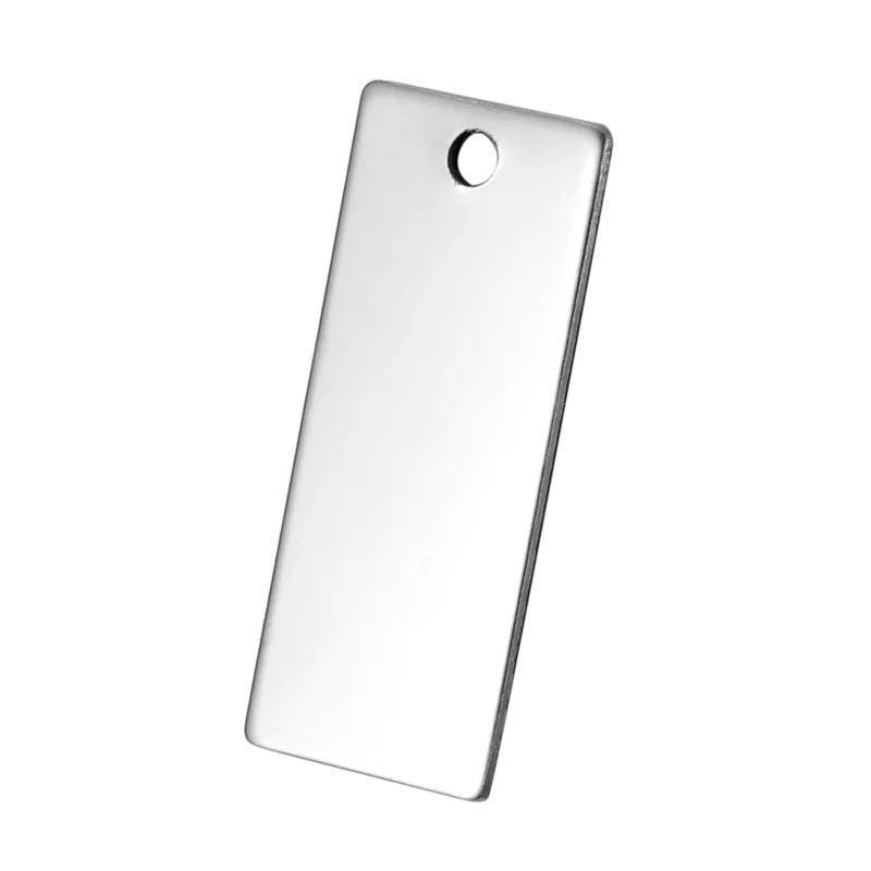 

10PCS Silver Tone Stainless Steel Rectangle Round Heart Oval Pendants Blank Stamping Tags