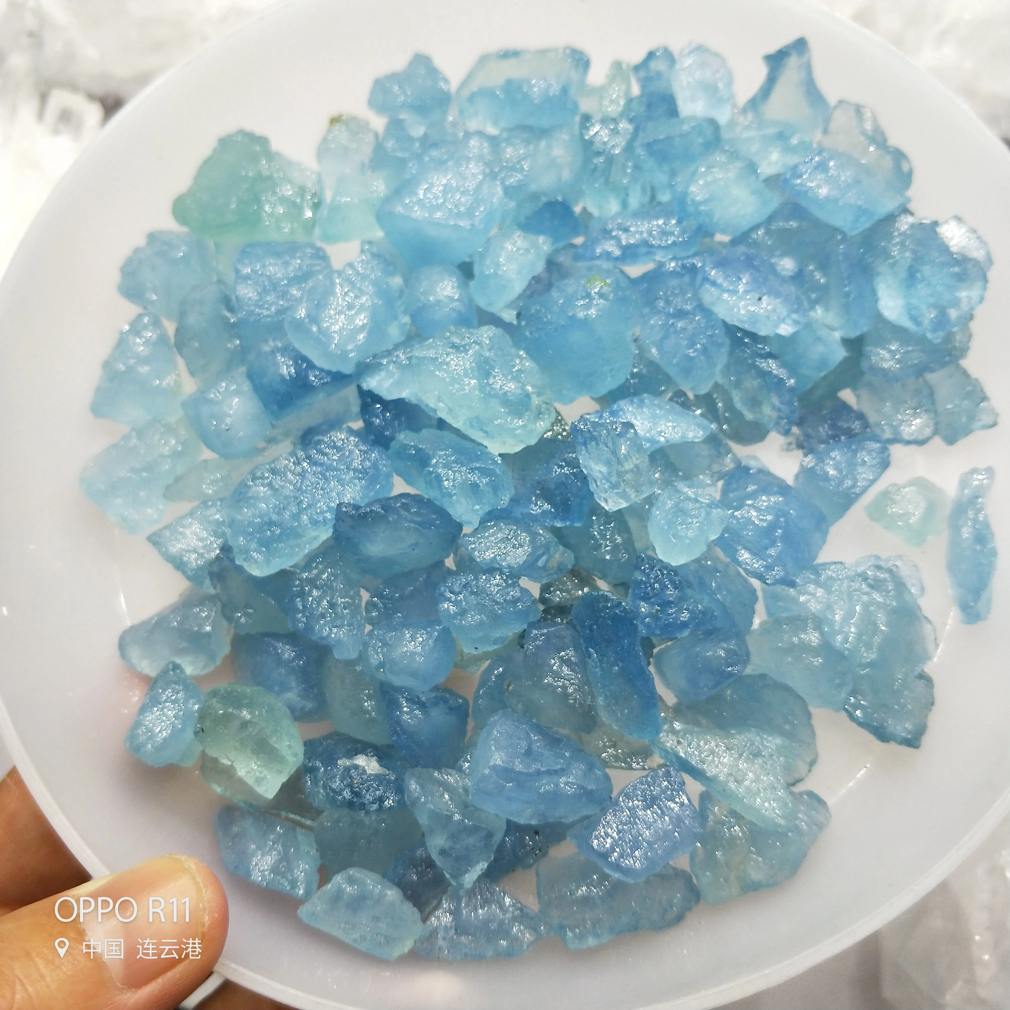 

100g Natural Aquamarine gravel crystal gravel polished raw gemstone quartz gravel rock healing For DIY Jewelry Making