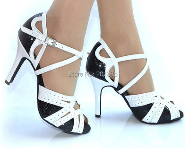 New Ladies white and black leather Ballroom Latin Samba Salsa Ceroc font b Tango b font