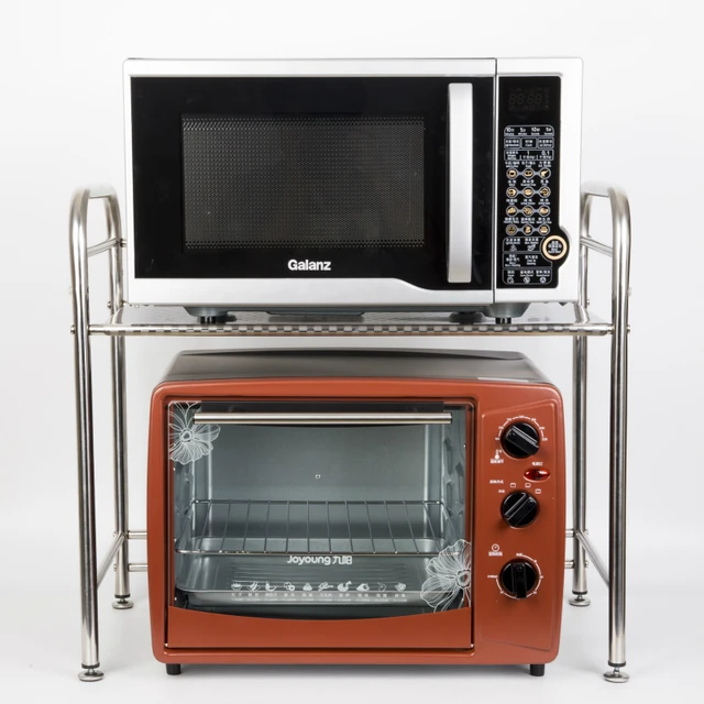 Free Shipping Kitchen Supplies Shelf 2 Layer Stainless Steel Free Shipping Kitchen Supplies Shelf 2 Layer Stainless Steel Microwave Storage Rack Oven 50cm