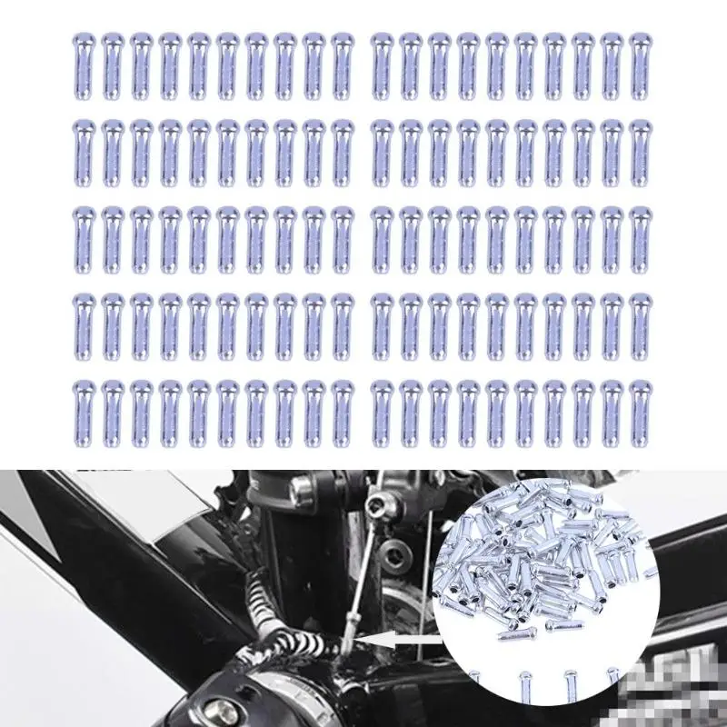 

50pcs/lot Aluminum Alloy MTB Bike Bicycle Brake Cable Tips Crimps Bicycles High-grade Mountain Bike Accessories