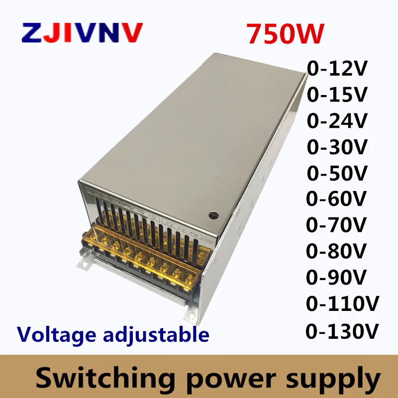 

750w Switching Power Supply adjustable output voltage0-12V 15V 24V 36V 48V 50V 60V 72V 80V 110V 130V AC-DC SMPS 15V 50A