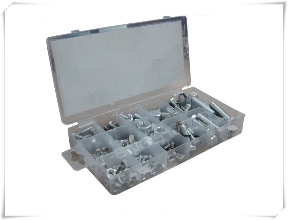 

240 Pieces Hexagon Bolt & Nuts Washers Set