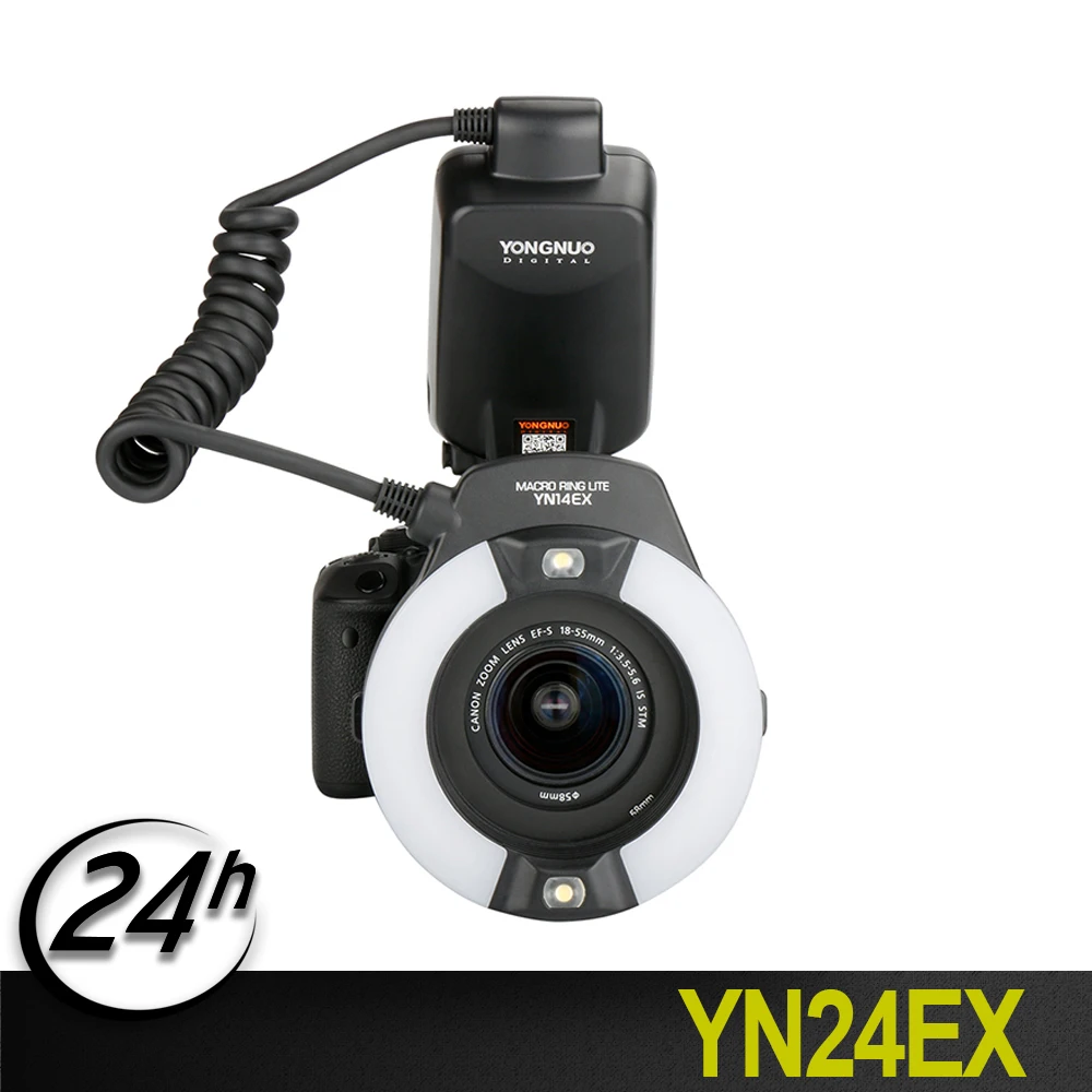 

Yongnuo YN24EX E TTL Charging Twin Lite Macro Flash Speedlite for Canon Cameras with Dual 2pcs Flash Head + 4pcs Adapter Rings