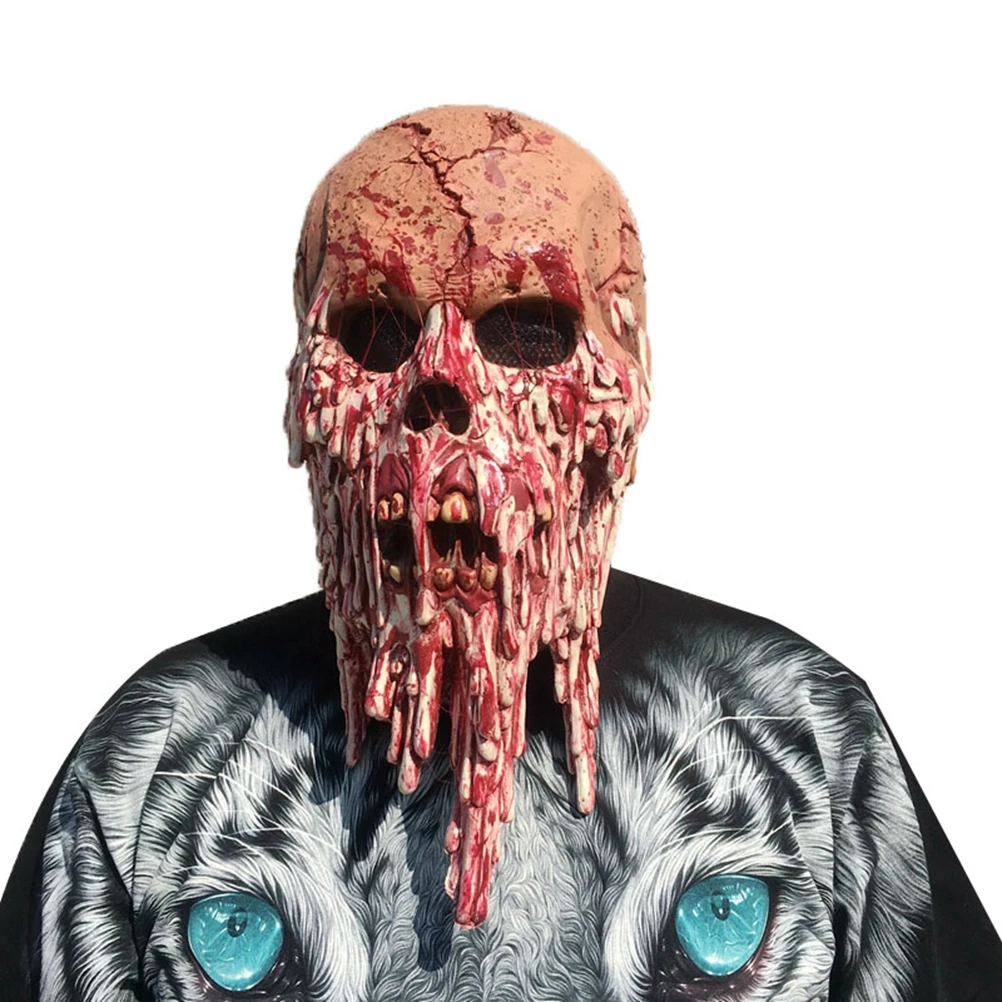 

Halloween Creepy Costume Latex Ghostface Mask Costume Props Scary Creepy Horror Mask for Masquerade Halloween Party Spook House