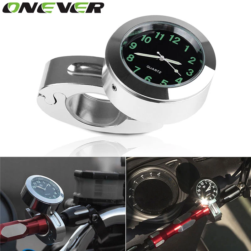 Onever Universal 22mm Motorcycle Handlebar Mount Quartz Clock Watch for