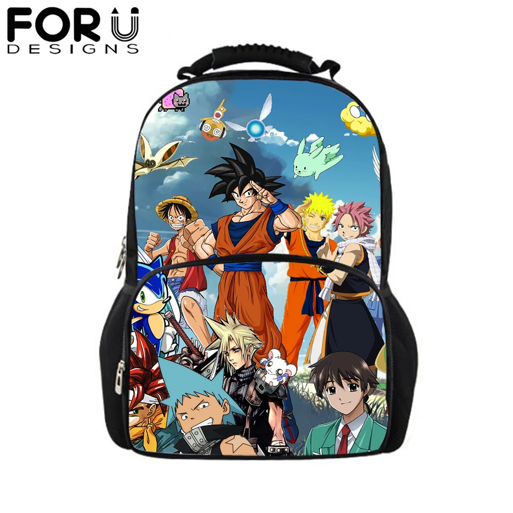 

Cartoon Print School Backpack for Teenagers Boy Naruto One Piece Bookbag Large Capacity Backbag For Men Notbook Laptop Rucksack
