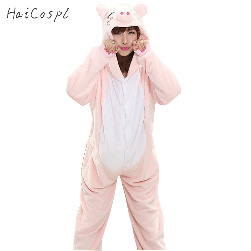 Women Men Adult Pajamas Pig Onesie0 Kigurumi Animal Cosplay Costumes Sleepwear