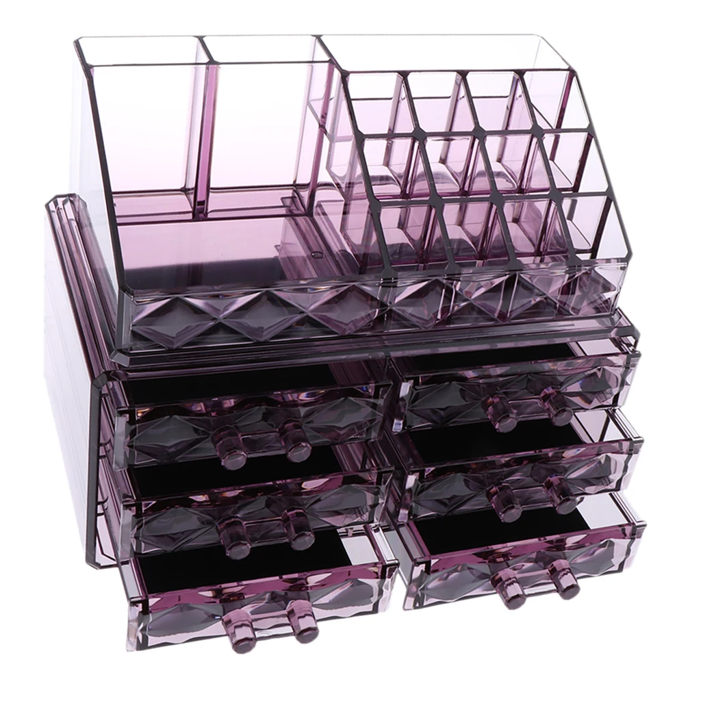 Cosmetic Organizer Acrylic Makeup 6 Drawer Holder Jewelry Case Box Storage Make Up Accessories
