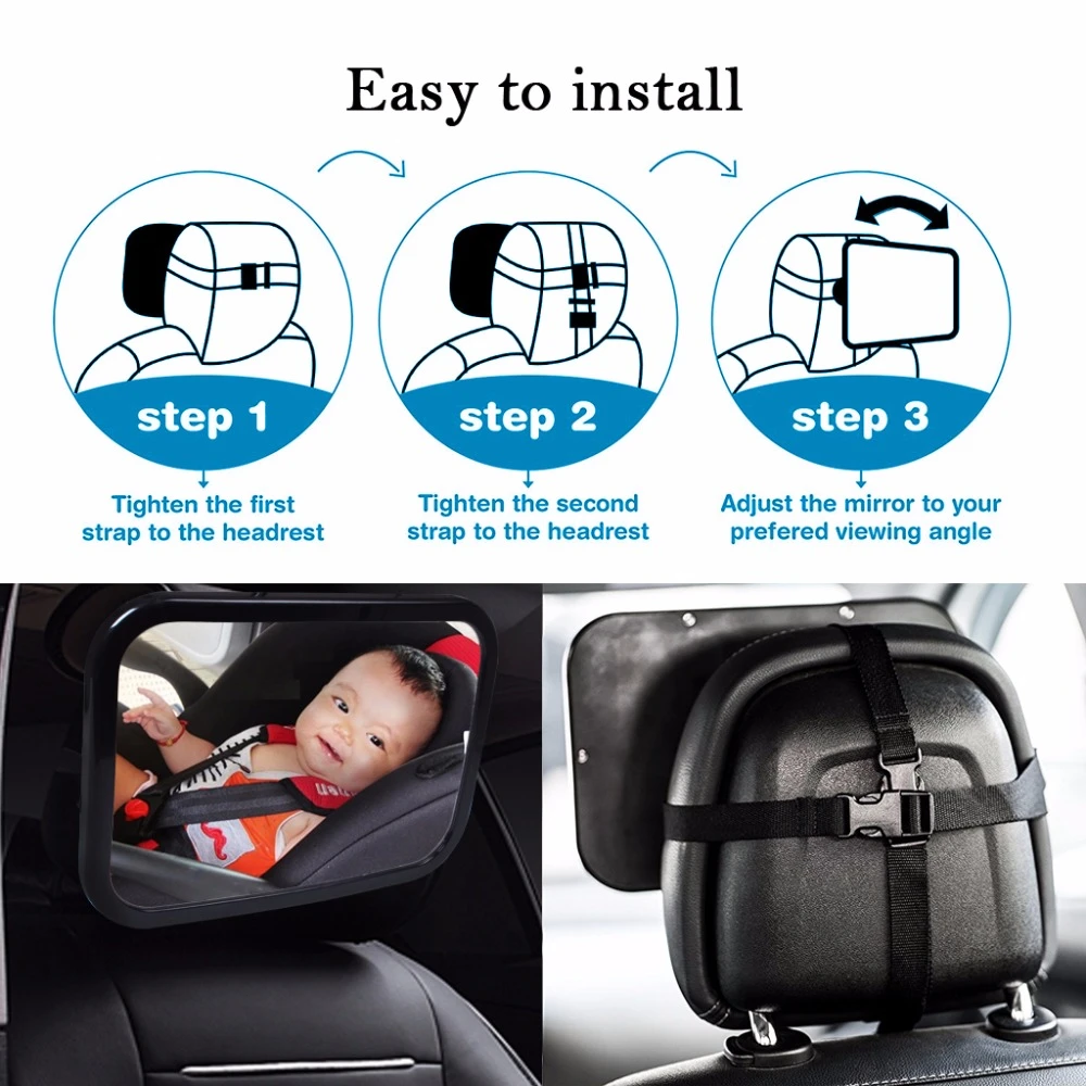 baby mirror for car without adjustable headrest