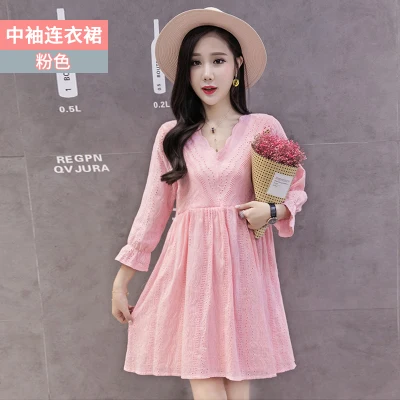 Afei Tony Summer Maternity Dresses V-neck Breastfeeding Maternity Clothes For Pregnant Women Pregnancy Clothing Vestidos - Цвет: lactation