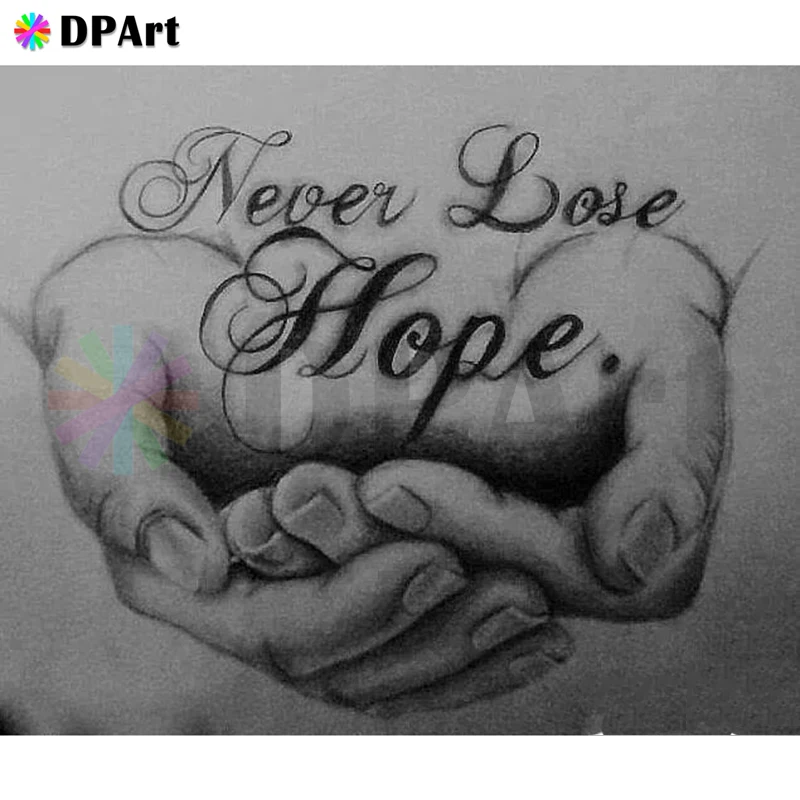 Алмазная живопись 5D полноразмерная/круглая картина с надписью Hope Love Daimond Стразы