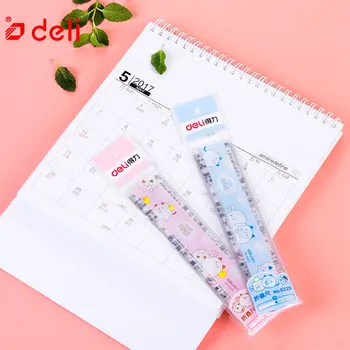 

Deli 2pcs/lot Kawaii Plastic Ruler Kids Cartoon Series 30cm Bendable Ruler for Measuring Foldable Straight Ruler Stationery