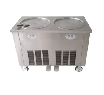 

High power 1800W double pan fried ice cream machine and fry ice machine&ice pan machine/ freeze milk maker shipping by sea