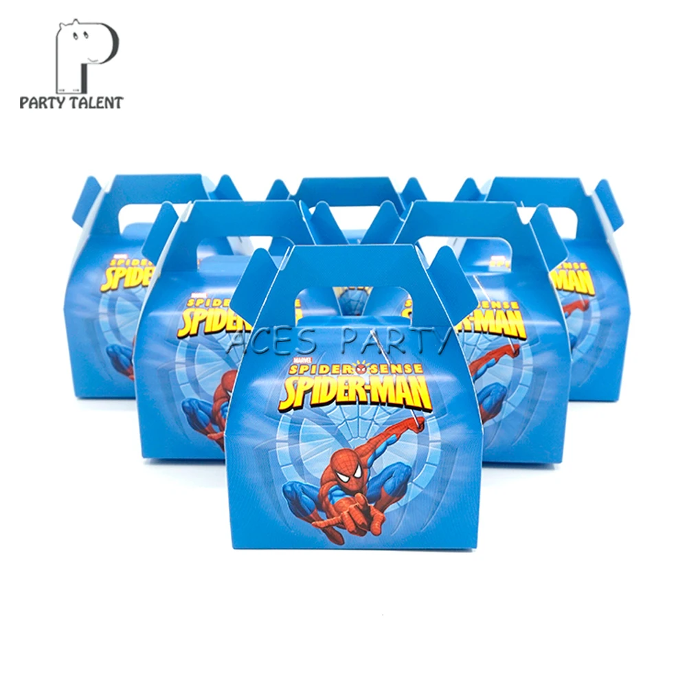 

24pcs/lot Candy Box Cake Box for Kids Hero Spiderman Theme Party Baby Shower Birthday Party Decoration Party Favor Supplies
