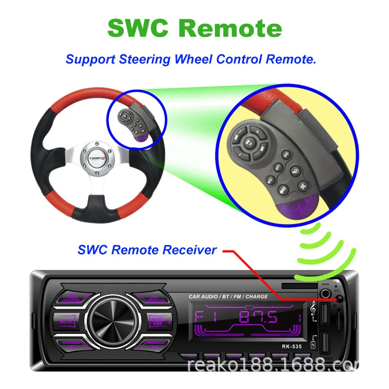 Авторадио двойной USB автомобильное радио RK 535 Bluetooth стерео аудио AUX вход приемник FM