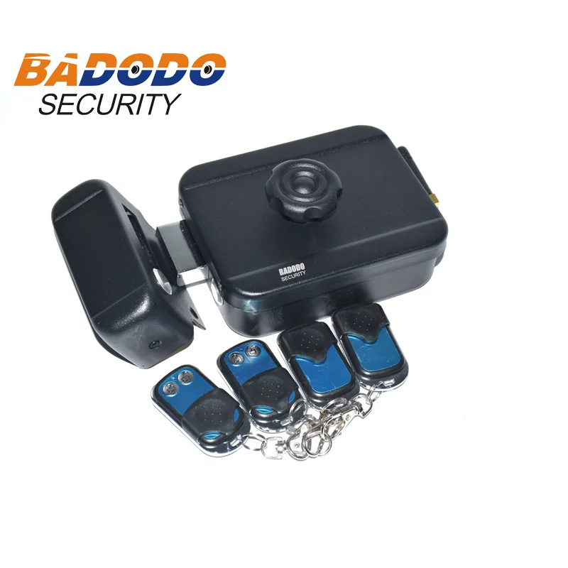 

Battery powered Wireless Door Lock 4 Remote Control Electronic Lock For Home Apartment Anti-theft