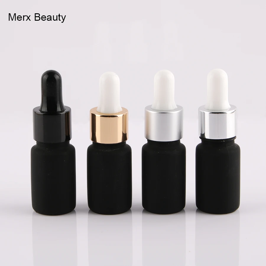 Download wholesales 28pcs 5ml matte frosted black glass Dropper bottle empty perfume bottles Liquid ...