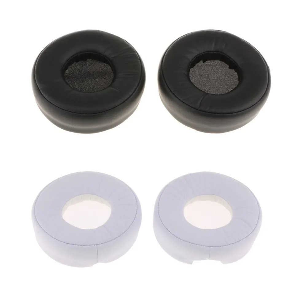 XRHYY 2 Pcs Black / White Replacement Ear Pads Cushion Sponge Cover For