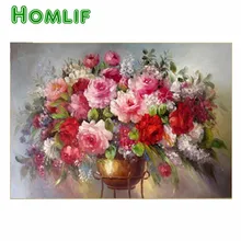 Круглый eigen foto на заказ Алмазная картина с букетом горшок en cuivre Рождество Вышивка крестиком Рождественский Декор Горячая 925 свечение