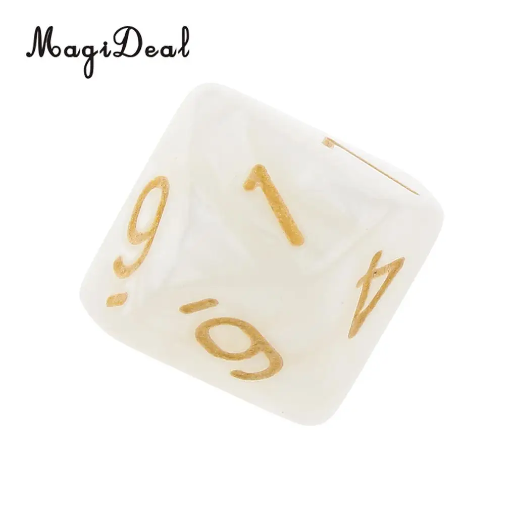 MagiDeal 10Pcs Acrylic Ten Sided Dices D10 for Friends Family Party Club Pub Bar Playing D&D RPG Games Funny Toys 22x22x22mm