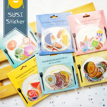 

40Parts / Package Watercolor Hand Drawn Vegetable Food Style Sticker Pack Decoration Diary Scrapbooking Album Tag Stationery