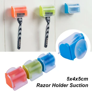 

Plastic Razor Holder Box Suction Cup Shaver Holder for shower Bathroom Shaver storage Shelf Razor Rack
