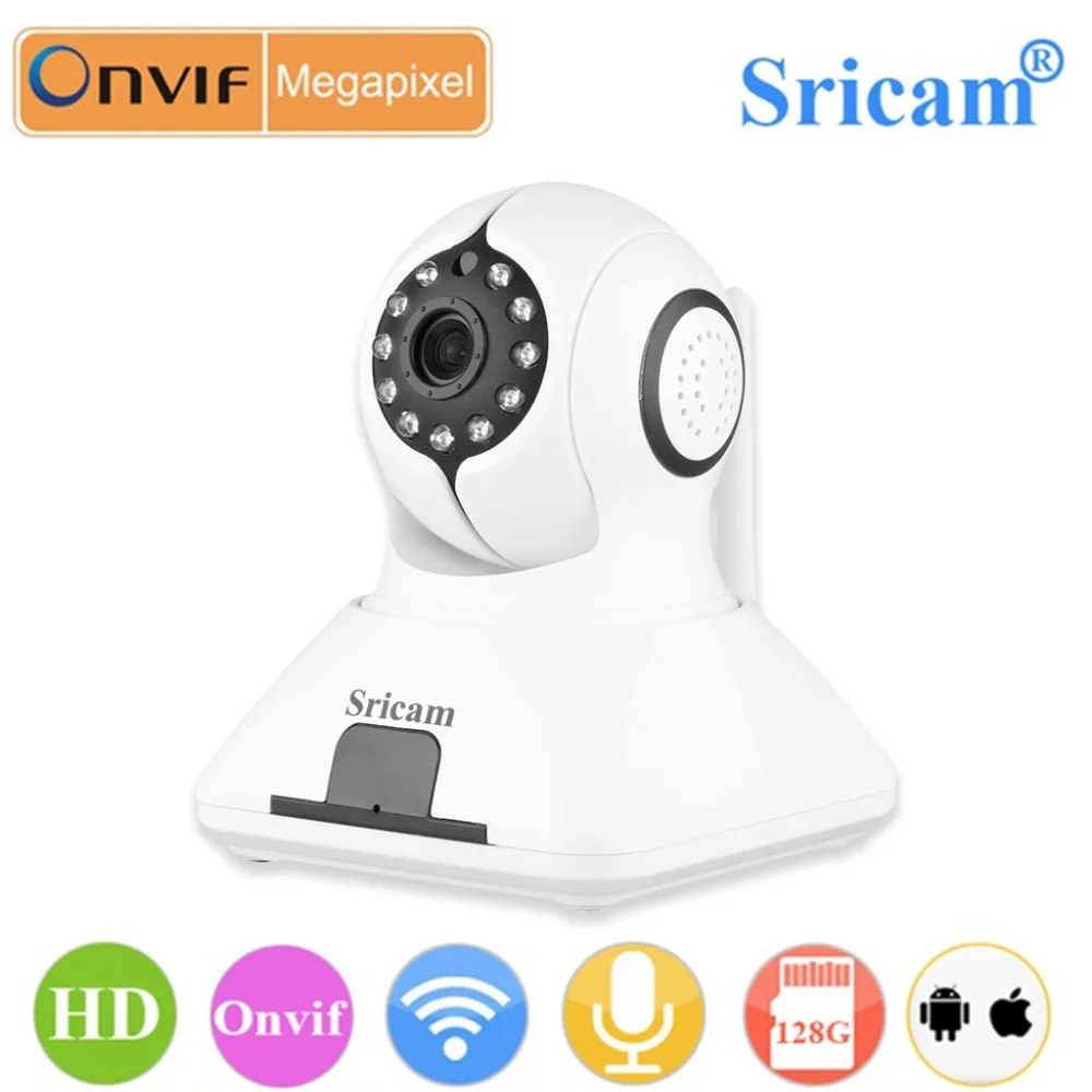 Sricam Wifi Wireless IR-CUT CCTV Onvif surveillance Security 720P Wlan IP Camera Home Door alarm SD card slot Motion detection |