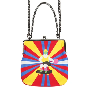 

2018New YIZISToRe canvas printed women chain messenger bags and shoulder bags with frame in naughty series