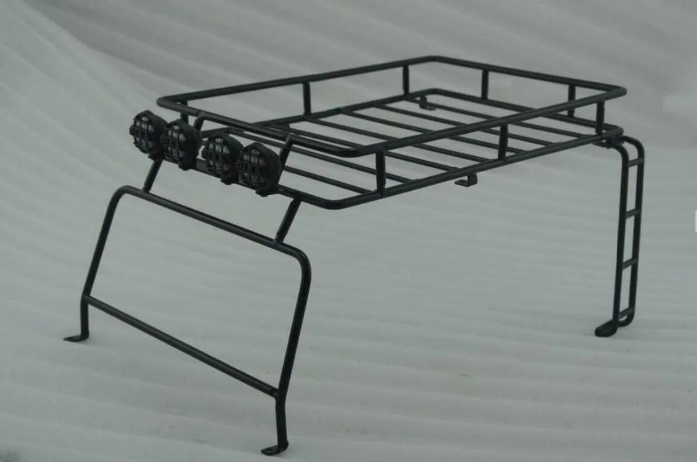 1/10 весы металлическая рулонная клетка Чемодан лоток трек Land gelande II D90 багажник на крышу Rover светодиодный бар& металлические лестничные для RC8WD G2 жестким корпусом