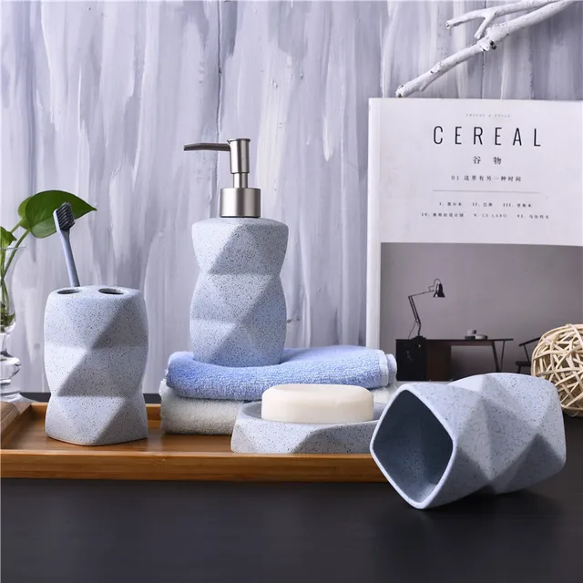 Nordic Style Bathroom Set Ceramic Liquid Soap Dispenser Toothbrush ... Nordic Style Bathroom Set Ceramic Liquid Soap Dispenser Toothbrush ...