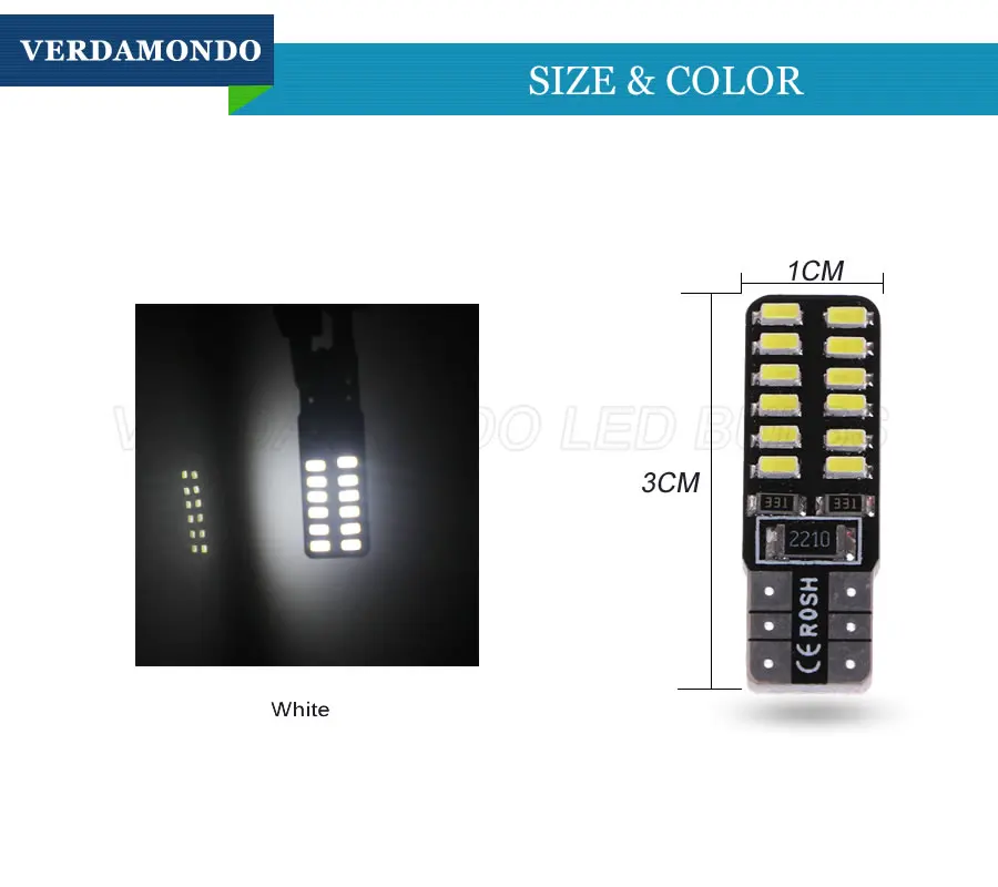 Супер яркий T10 W5W 3014 SMD 24 LED Canbus лампа для чтения приборная панель номерного знака DC