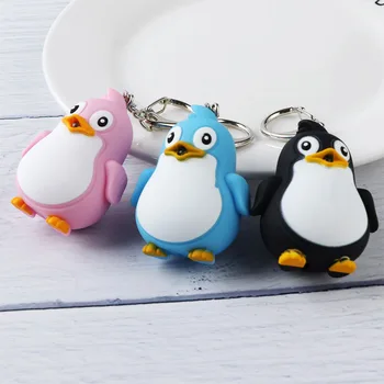 

2019 New Cute Cartoon Penguin Shape LED Toys with Sound Mini Plastic Torch Flashlight Kids Toy Gift Children Toys Gift