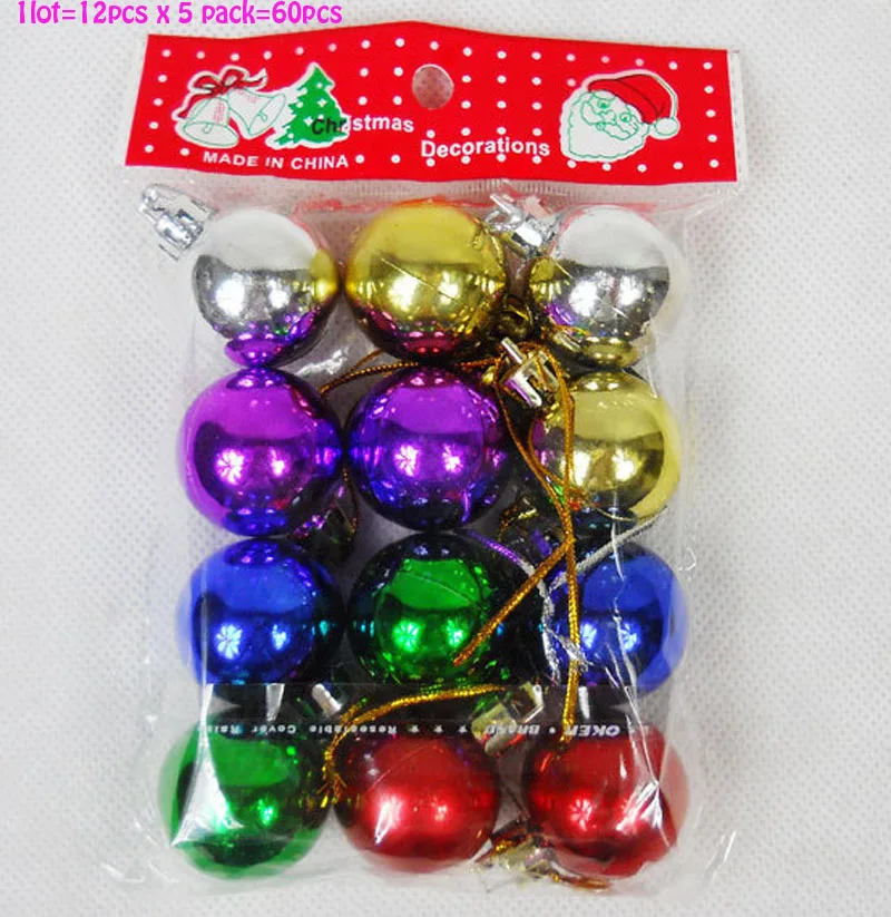 12pcs x 5=60pcs Wholesale Christmas Decoration Supplies,Christmas Balls