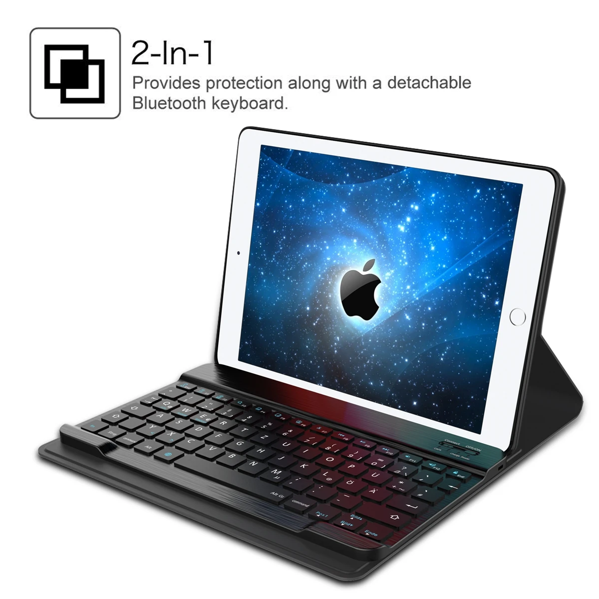Для iPad 9,7 Чехол-книжка магнитный беспроводной немецкая клавиатура кожаный смарт-чехол для планшета для iPad 9,7 дюймов чехол с клавиатурой