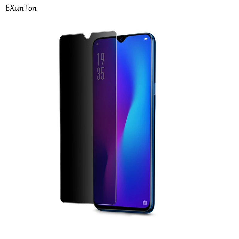 Закаленное стекло EXUNTON для OPPO Realme 3 Pro антишпионская Защитная пленка экрана
