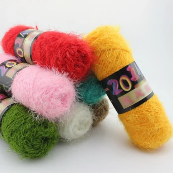 

12 Pcs Fluffy Eyelash Yarn Velvet Knitting Yarn Multicolor Feather Down Hand-woven Yarn Crochet Coral Cashmere Yarn Mixed color