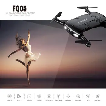 

Altitude Hold WIFI FPV RC Quadcopter FQ05 Wireless Helicopter With 720P Camera Foldable 6-Axle Drone Universal RC Model