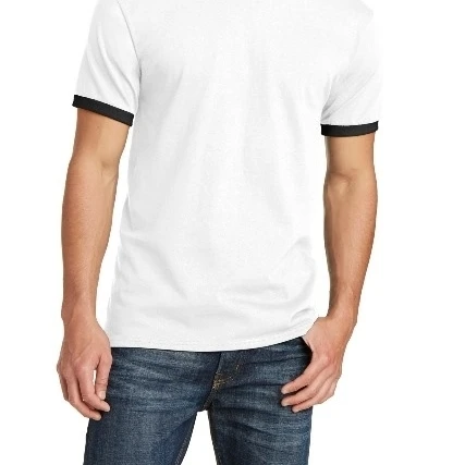 Port & Co PC54R Core Cotton Ringer Tee White & Jet Black - 2XL (1)