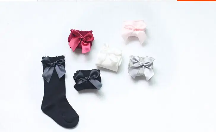 Симпатичные принцесса носочки для девочки до колена с бантом Носки для девочек девушка сладкий Детские носки Длинные носки без пятки Детские гетры, башмаки