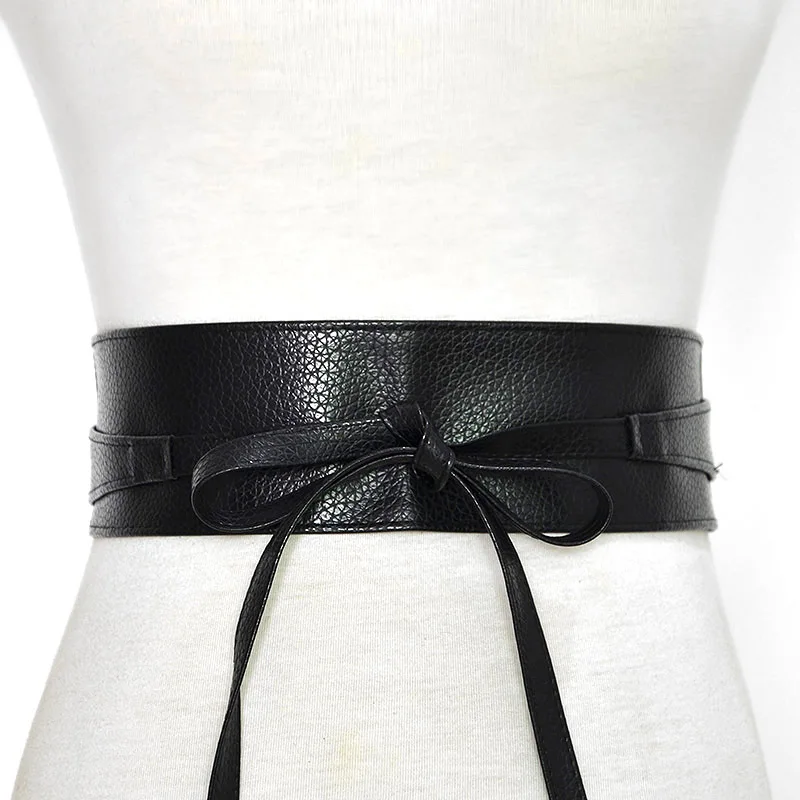 

2019 Corset Wide Belts Pu Leather Slimming Body Belts for Women Elastic Waist Belts Long Waist Dress Adornment Waistband