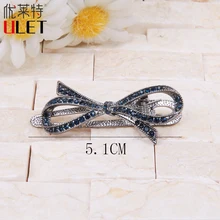 2017 Vintage Hair Metal Accessories Bow Women Hair Clip Girls Imitation Crystal Hair Barrettes Hairpin Qualiity Ponytail Holder