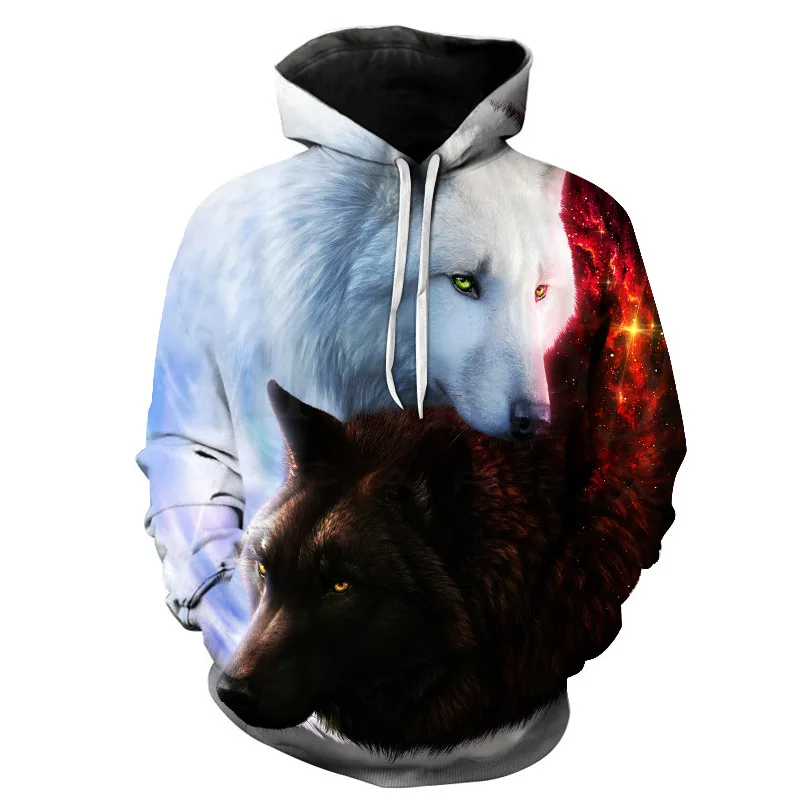 Couple Fitness Grad Wolves 3D Digital Printing Long Sleeve Turtleneck